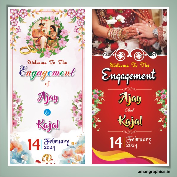 Best Engagement Standee Design Cdr File FLEX BANNER CARD,CLIP ART,DIGITAL CARD,DIGITAL GRAPHIC MOHIT BHATT,FLEX,FONT HINDI,PRINTING SHOP