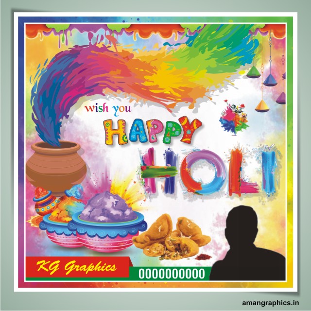 Happy Holi Social Media Post Design Cdr File FLEX BANNER CARD,CLIP ART,DIGITAL CARD,DIGITAL GRAPHIC MOHIT BHATT,FLEX,FONT HINDI,HOLI,HOLIKA DAHAN